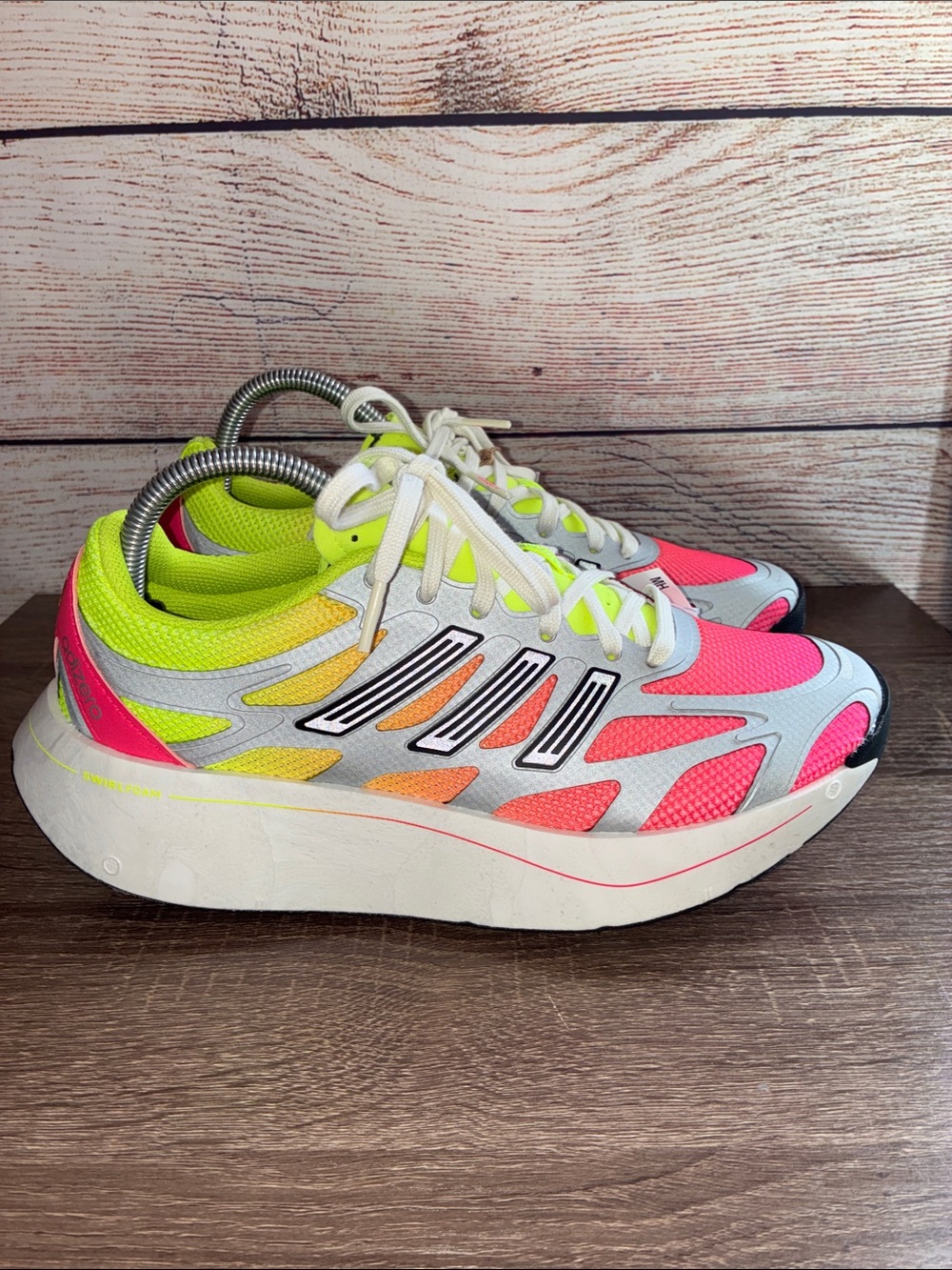 NEW Adidas Wmns Adizero Aruku 'Shock Pink Solar Yellow' SNEAKERS 8.5